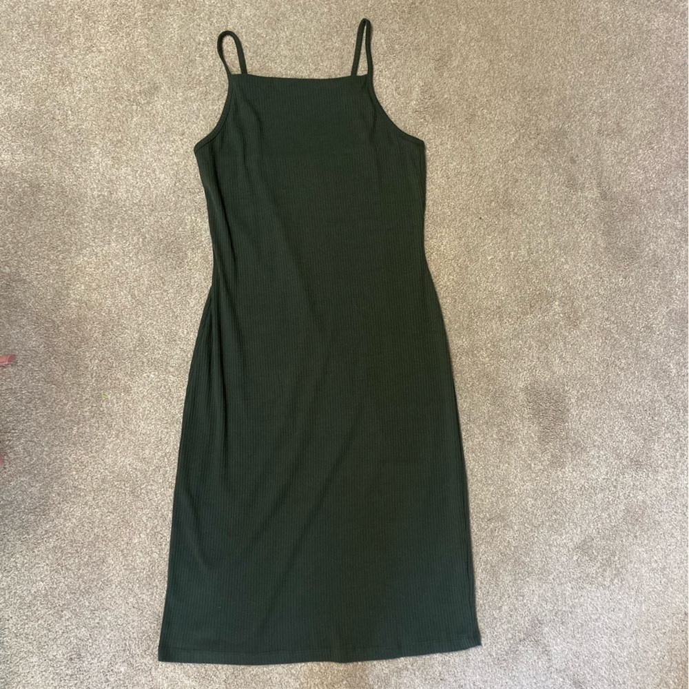 Lime N Chili Green High Neck Midi Bodycon Dress Size M